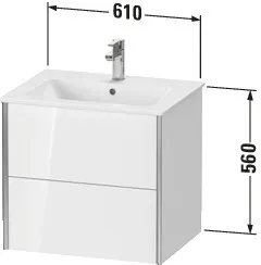 Duravit Waschtischunterschrank wandhängend „XViu“ 61 × 56 × 48 cm in Betongrau Matt