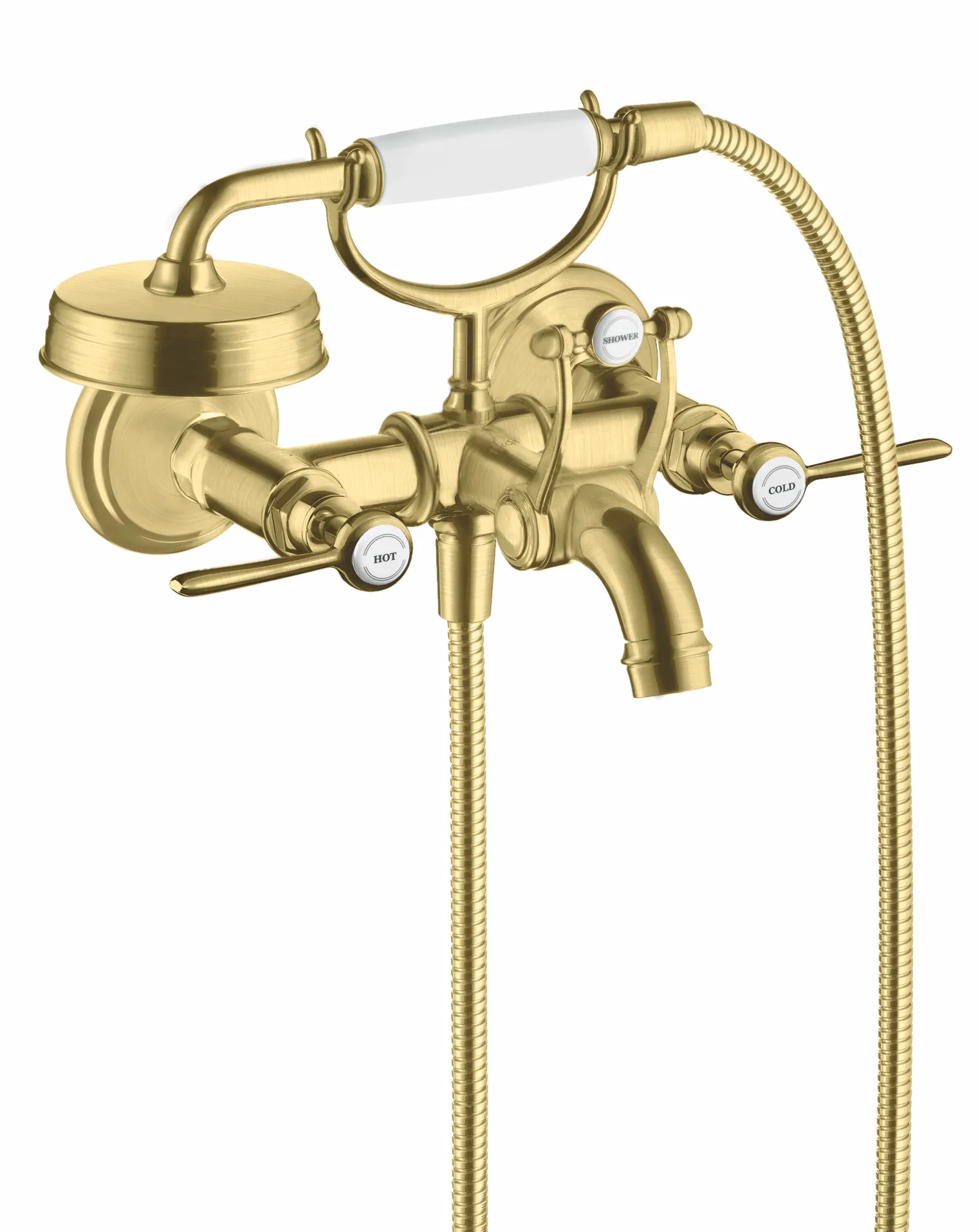Hansgrohe AXOR Montreux 2-Griff Wannenarmatur Aufputz, Brushed Brass