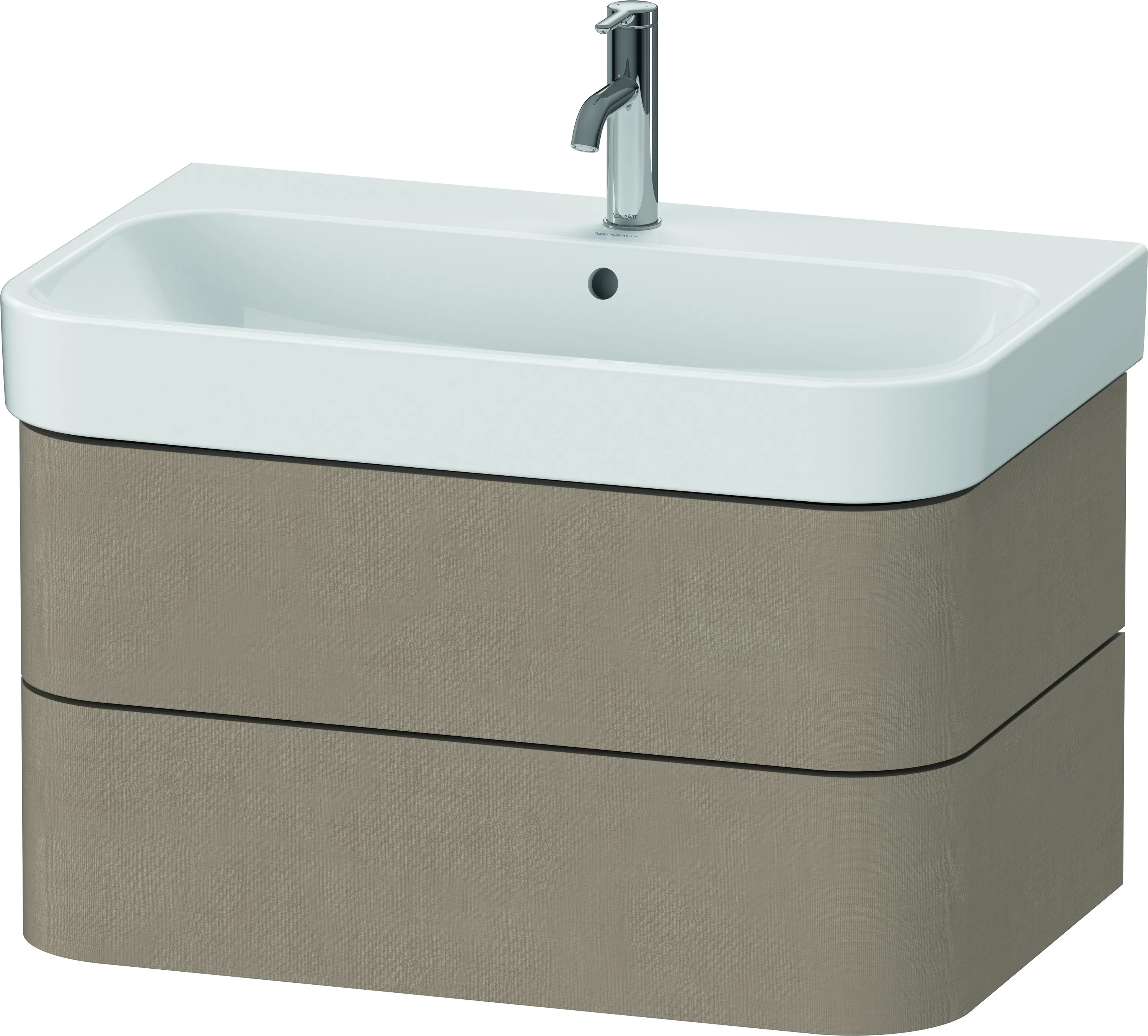 Duravit Waschtischunterschrank wandhängend „Happy D.2 Plus“ 77,5 × 41,5 × 49 cm Leinen