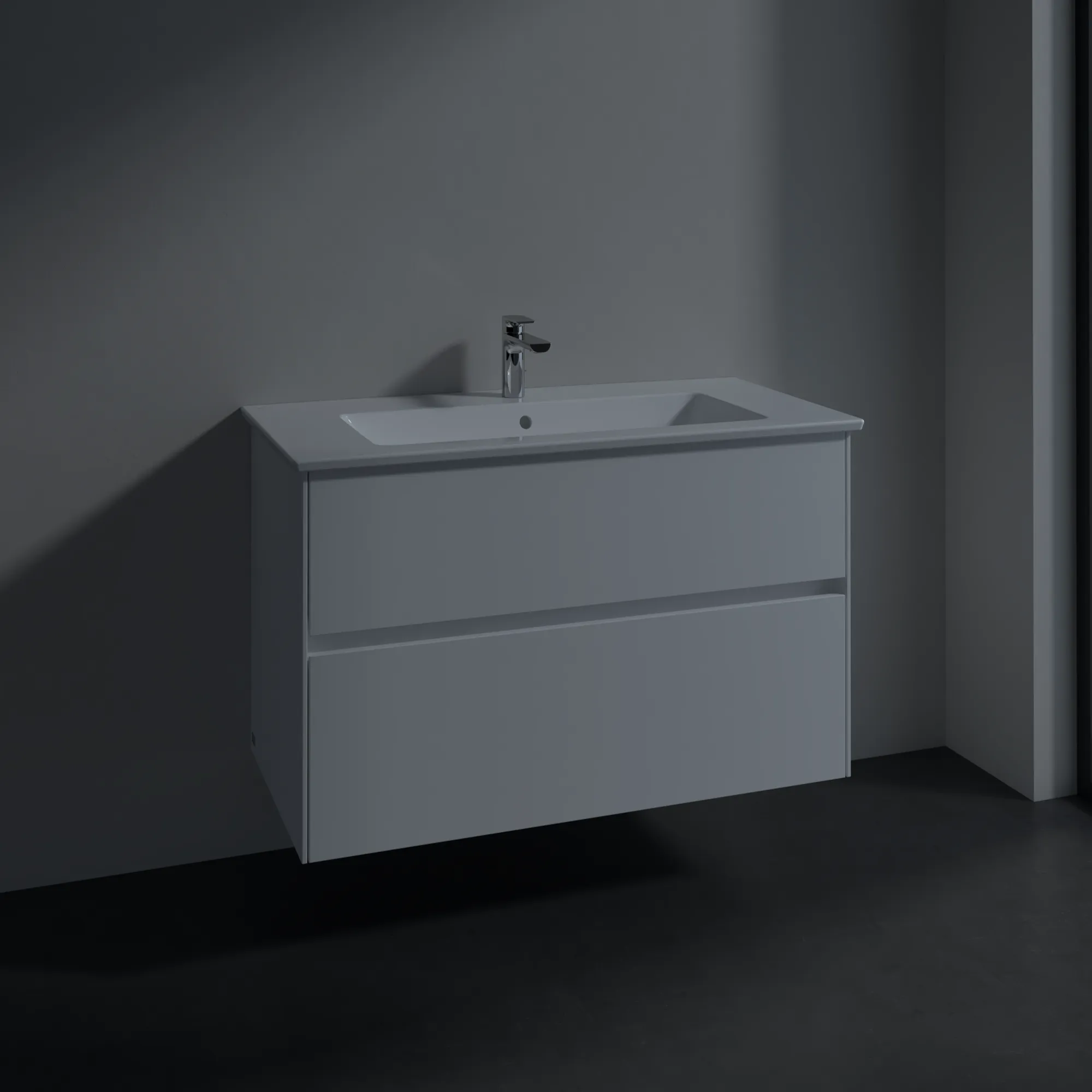Villeroy & Boch Waschtischunterschrank „Collaro“ 961 × 610 × 480 mm Weiß Matt, ohne Beleuchtung, für Becken mittig