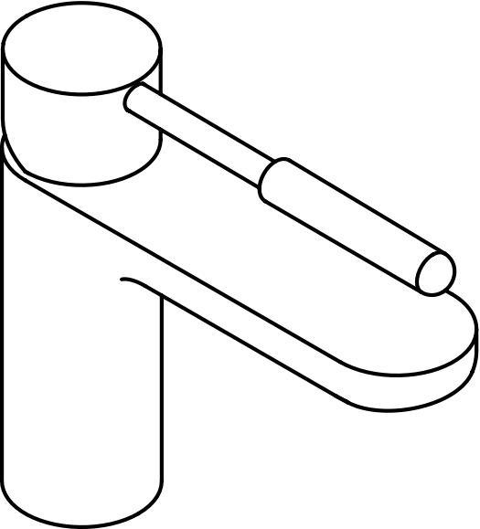 Einhand-Waschtischmischer „System-Armaturen“ Ausladung 159 mm in Umbra