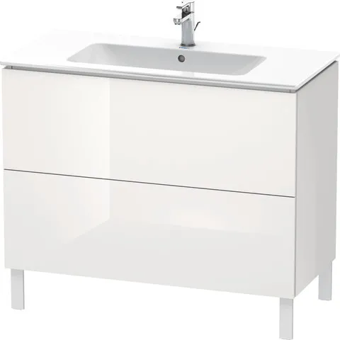 Duravit Waschtischunterschrank bodenstehend „L-Cube“ 102 × 70,4 × 48,1 cm Weiß Hochglanz