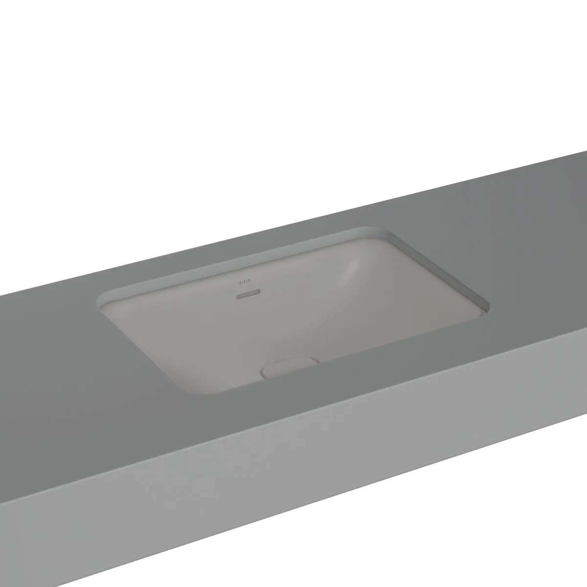 VitrA New Metropole Unterbauwaschtisch rechteckig 60 x 40 cm mit Überlaufschlitz Steingrau Matt