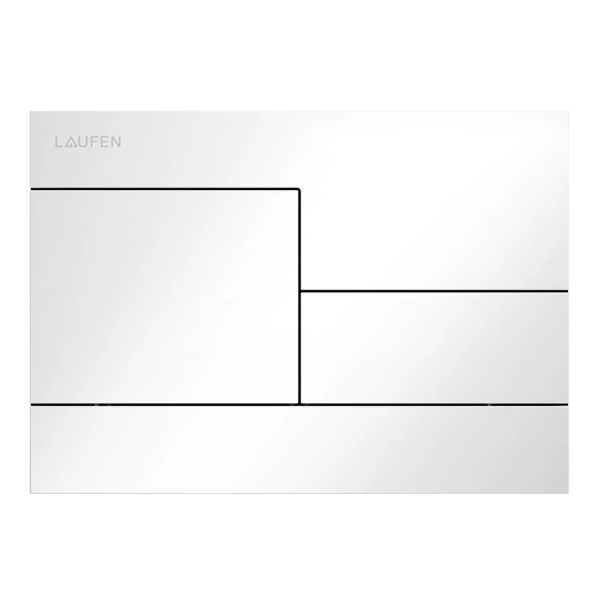 Betätigungsplatte SKYLINE INEO 208x148x6, aus Kunsstoff, für Frontbetätigung oder Betätigung von oben, für Unterputz-Spülkasten mit Dual-Flush 2-Mengen-Spülsystem, auch für flächenbündigen Einbau geeignet, weiß