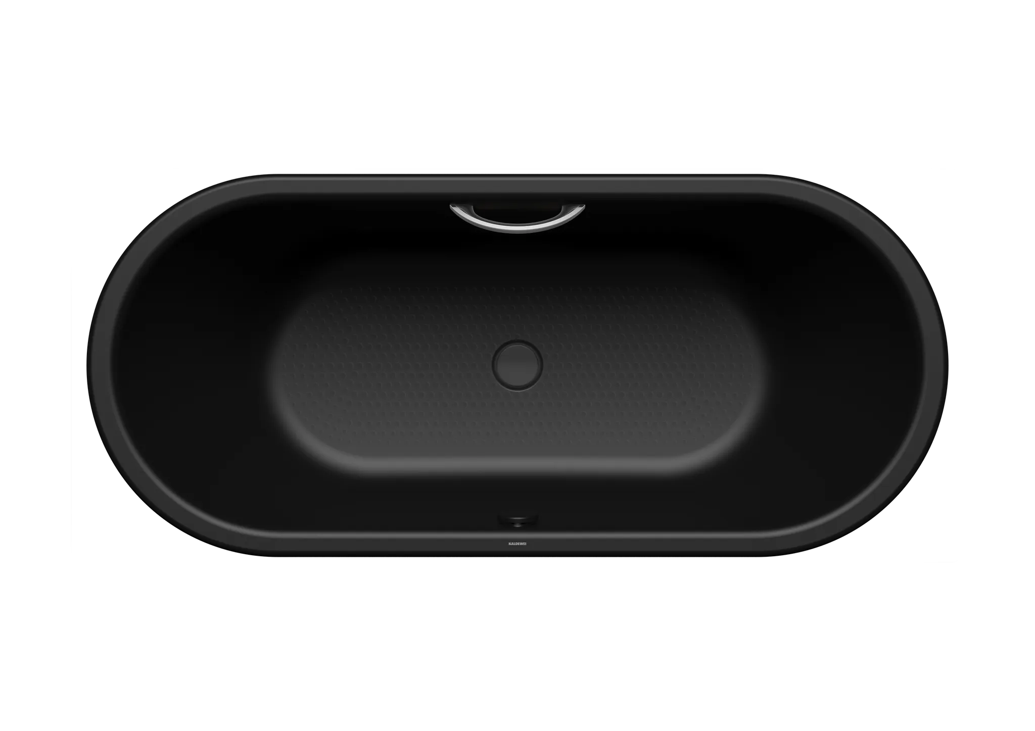 Kaldewei Badewanne „Centro Duo Oval“ oval 180 × 80 cm, ohne Wannenträger, mit Grifflochbohrungen mit Überlaufbohrung, in schwarz