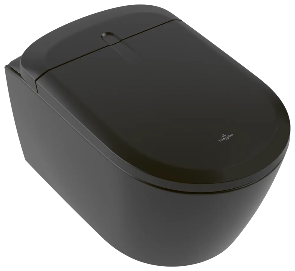Dusch-WC „Supreo“ 423 × 384 mm in Pure Black, Befestigung verdeckt