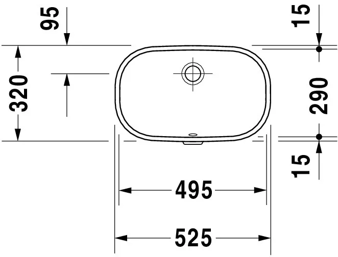 Unterbauwaschtisch „D-Code“, Form rechteckig 49,5 × 29 cm  Unterbauwaschtisch „D-Code“, Form rechteckig 49,5 × 29 cm