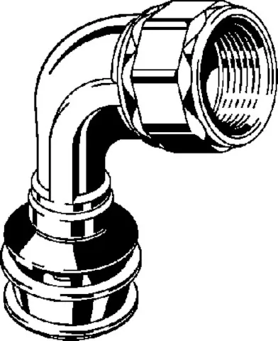 Viega „Raxofix“ 90°- Übergangsbogen 16 mm × 1/2″ Viega „Raxofix“ 90°- Übergangsbogen 16 mm × 1/2″