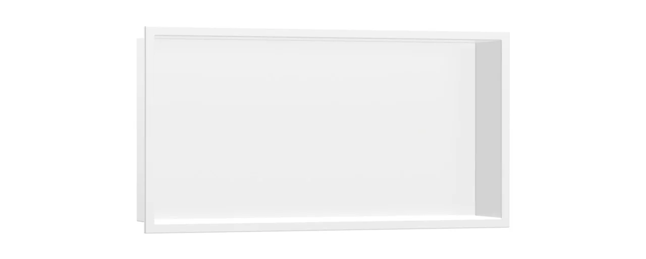 Hansgrohe XtraStoris Original Wandnische mit Rahmen, 300 x 600 x 100 mm, pulverbeschichtet Edelstahl, Mattweiß