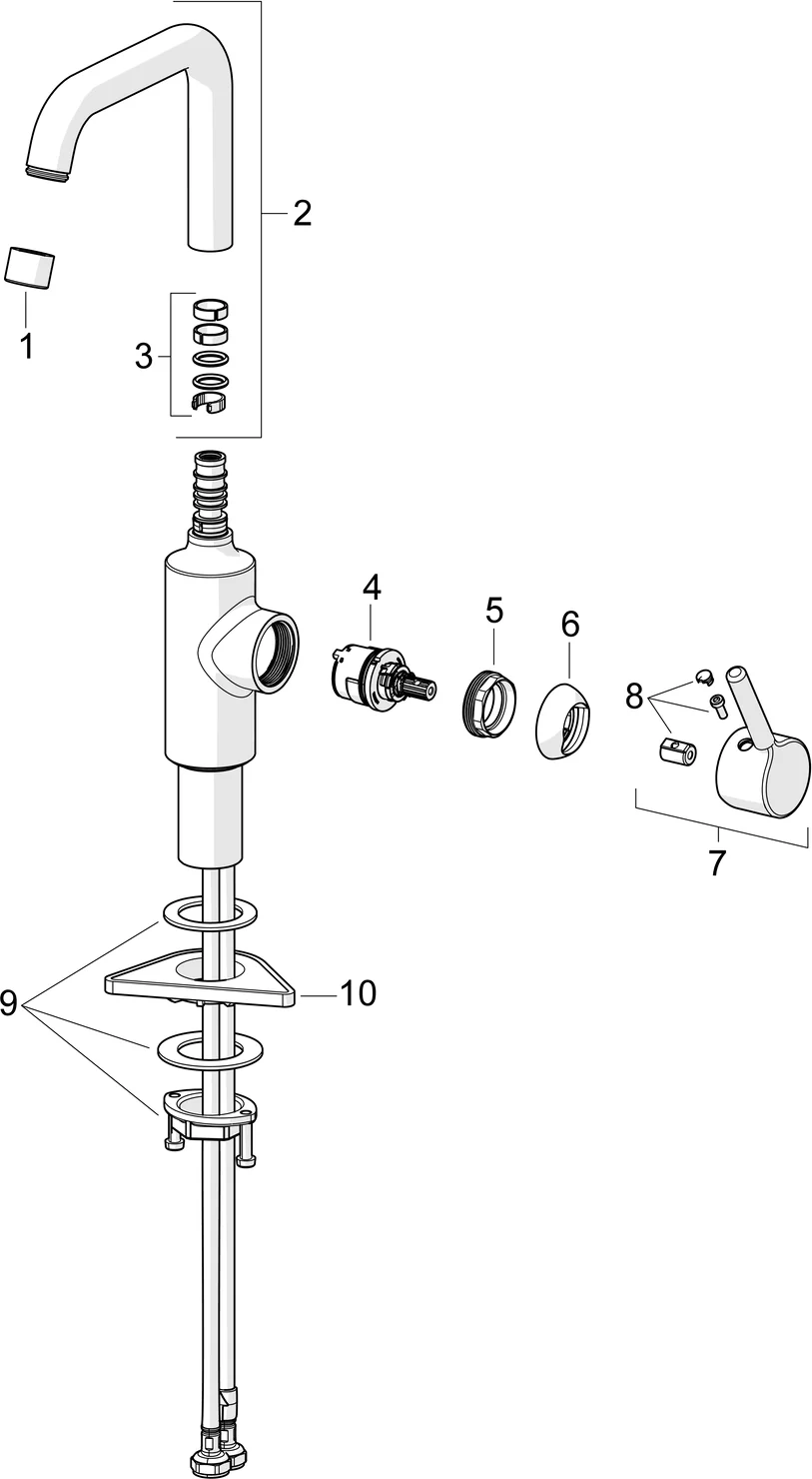 HansaVANTIS Waschtischarmatur Hansavantis 2022 EHM WT-Batt. 5254 Ablaufgarnitur Ausladung 152 mm Chrom