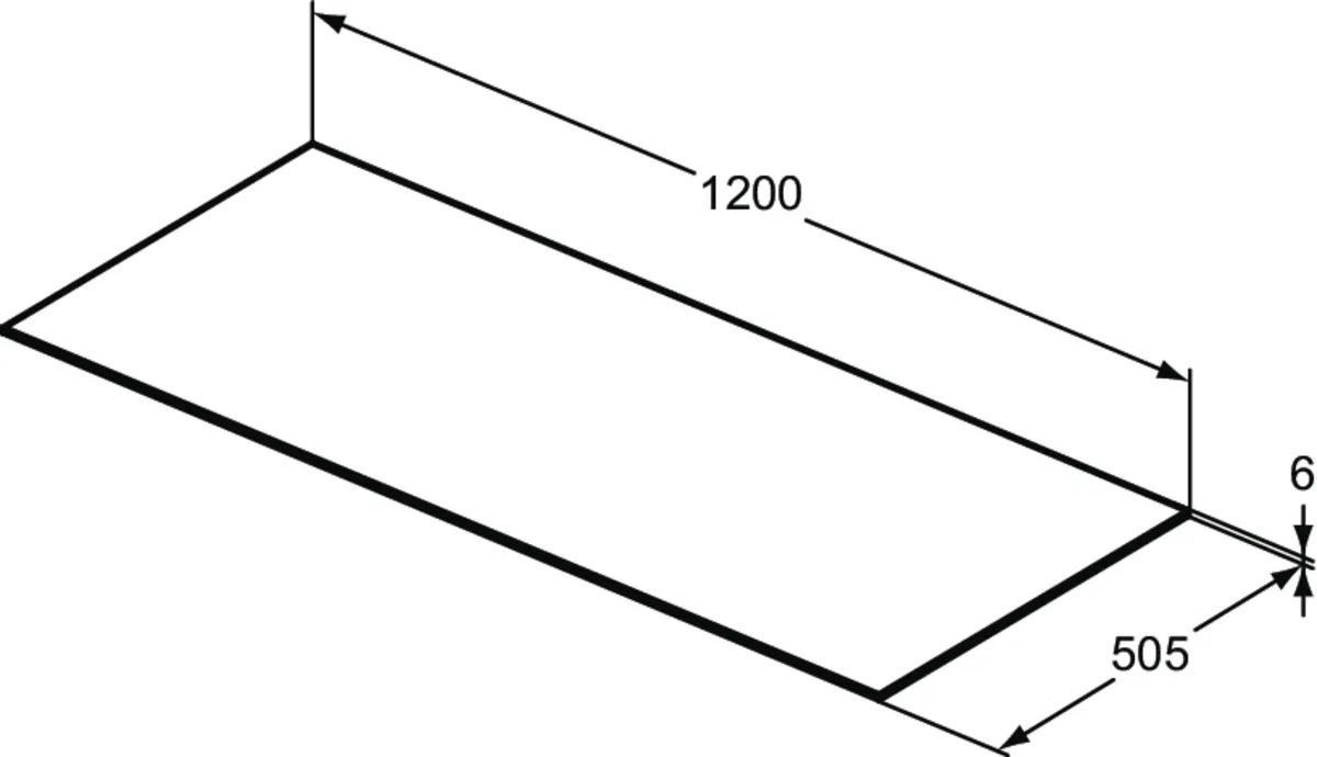 Waschtischplatte Conca, aus Keramik, 1202x505x6mm, Marmor Noir Desir