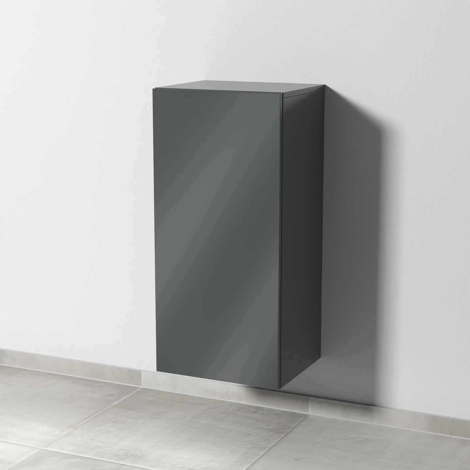 Sanipa Mittelschrank „Solo One“ 400 × 850 × 338 mm Anschlag links, in Anthrazit (glanz), Anschlag links Sanipa Mittelschrank „Solo One“ 400 × 850 × 338 mm Anschlag links, in Anthrazit (glanz), Anschlag links