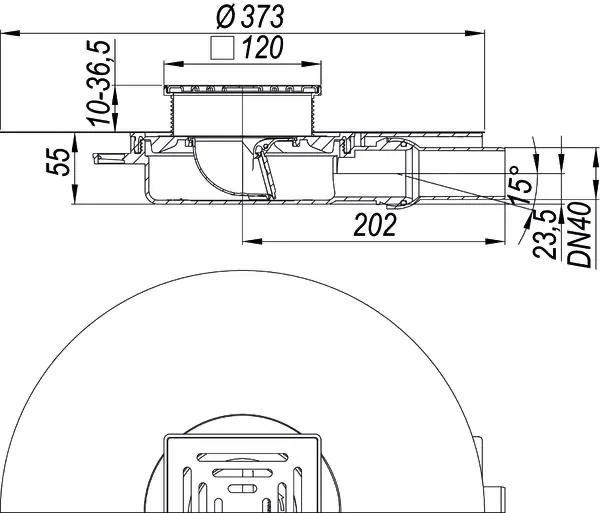 Bodenablauf DallDrain Select Plan OM, DN 40, 120 x 120 mm
