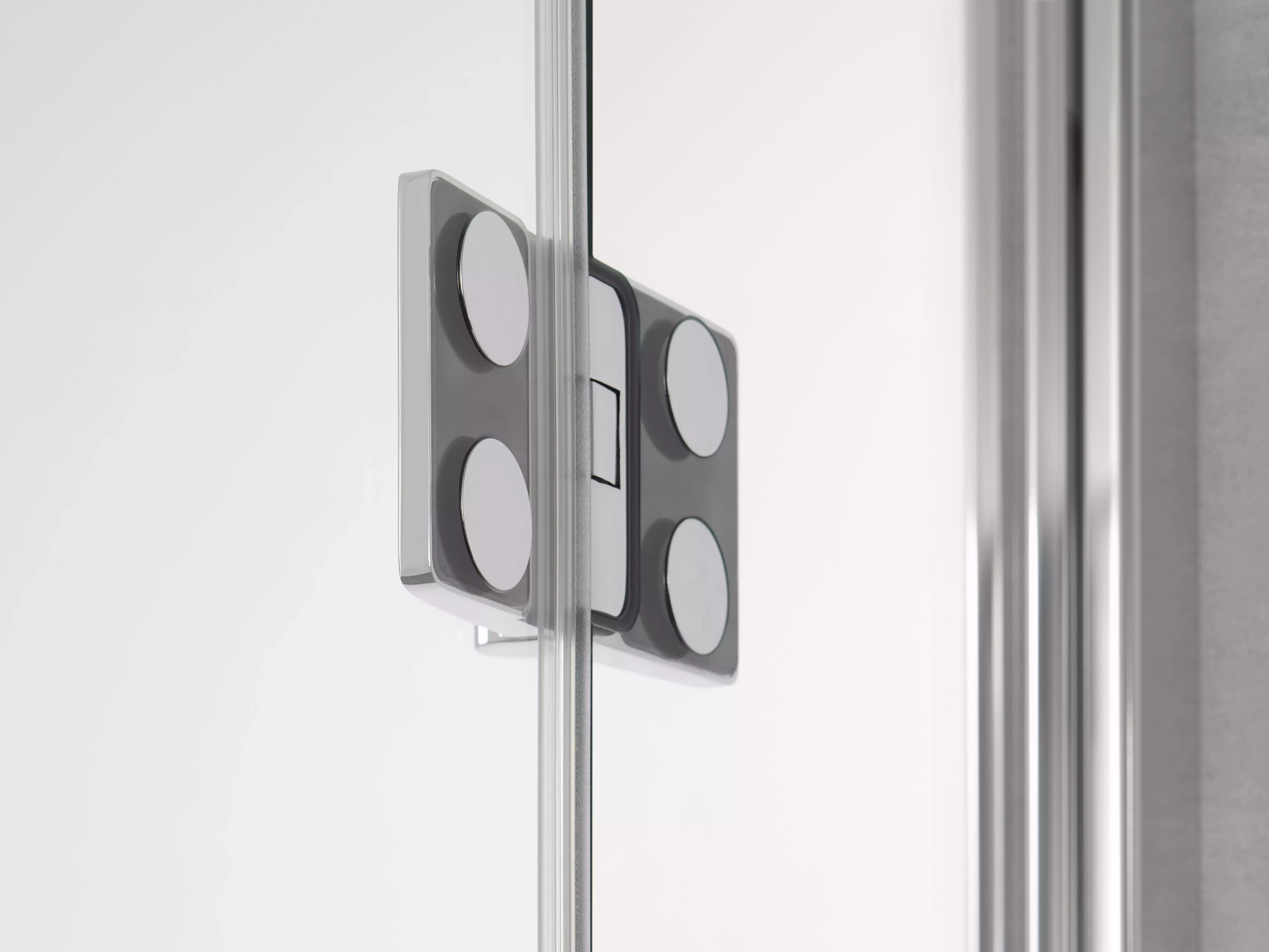 HSK teilgerahmt U-Kabine pendelbar „Aperto“ U-Kabine Glas Chinchilla, Profile Schwarz-matt, L: 800 mm B: 800 mm H: 2000 mm