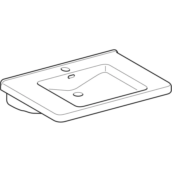 Wandwaschtisch „Renova Comfort Square“, rechteckig 75 × 55 cm in weiß alpin