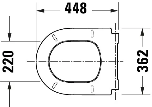 Duravit Univ.WC-Sitz D-shaped Tief 455mm Ülap Absenkaut. abnehmb. Scharn. Edelst. We