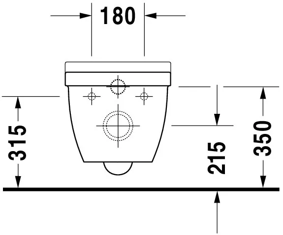 Wand-Tiefspül-WC „Starck 3“ 36,5 × 37,5 × 54 cm, Befestigung verdeckt, ohne Spülrand