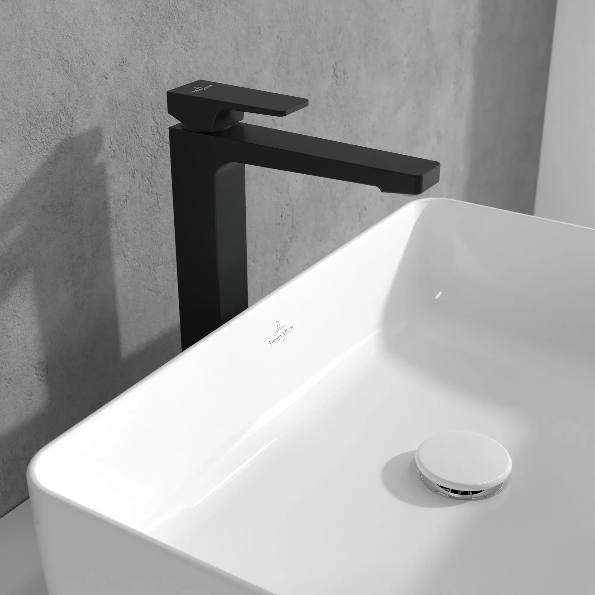 Einhand-Waschtischarmatur „Architectura Square“ 21,1 cm Ausladung 176 mm in Matt Black Einhand-Waschtischarmatur „Architectura Square“ 21,1 cm Ausladung 176 mm in Matt Black