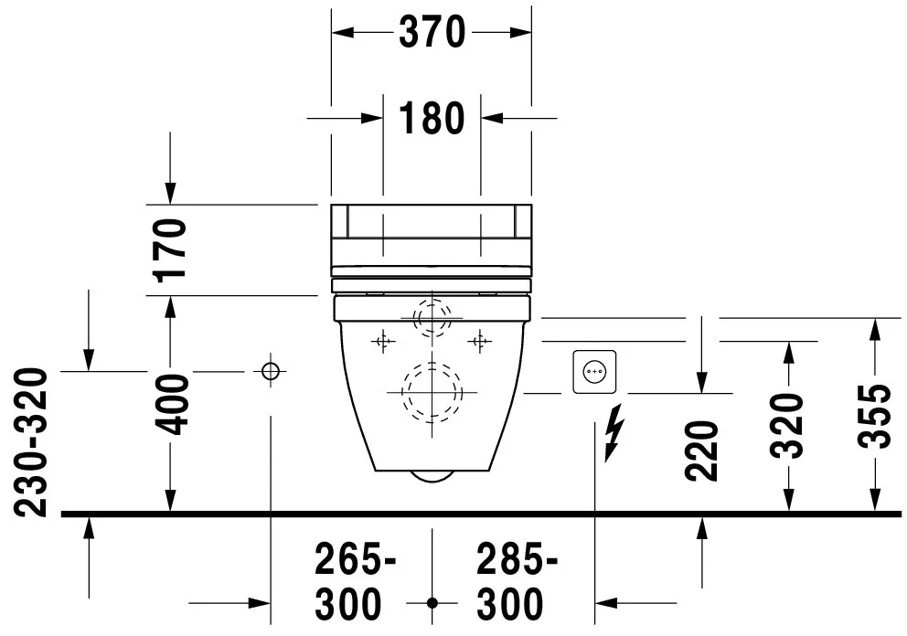 Duravit Starck 3 Wand-WC 620 mm Tiefspüler, Durafix, weiß Duravit Starck 3 Wand-WC 620 mm Tiefspüler, Durafix, weiß