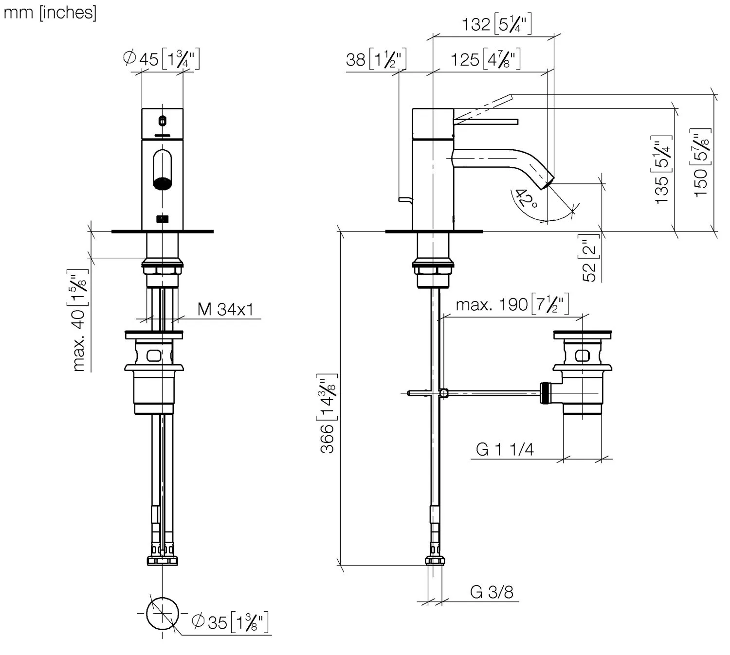 Waschtisch-Einhandbatterie mit Ablaufgarnitur META Chrom 33501662