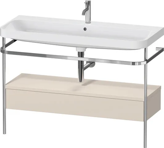 Duravit Waschtischunterschrank c-shaped Set mit Metallkonsole und Schubkasten „Happy D.2 Plus“ 117,5 × 85 × 49 cm Duravit Waschtischunterschrank c-shaped Set mit Metallkonsole und Schubkasten „Happy D.2 Plus“ 117,5 × 85 × 49 cm