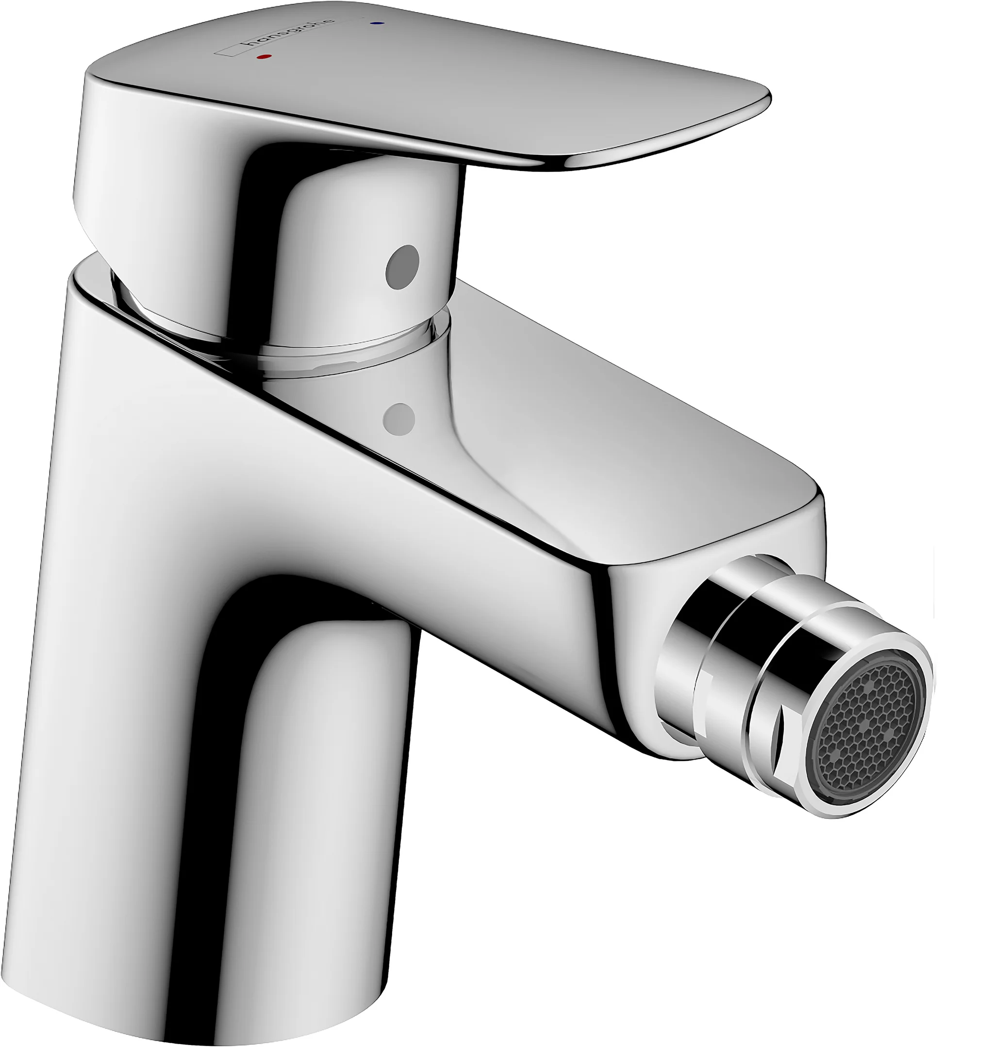 Hansgrohe Logis Bidetmischer chrom, Einhebel-Bedienung, Ausladung 119 mm, Auslaufhöhe 71 mm, Normalstrahl, max. Durchfluss 7,2 l/min bei 3 bar