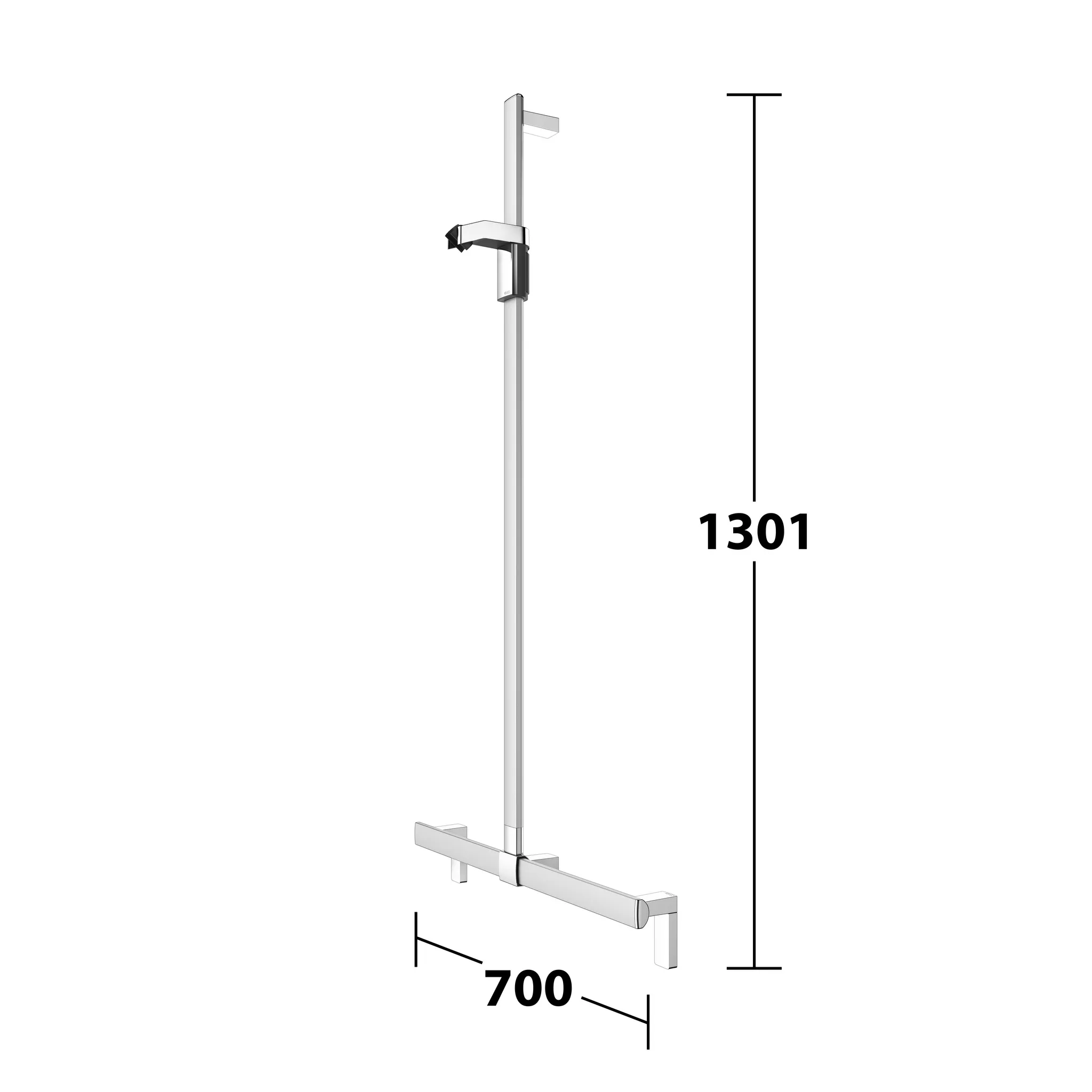 KEUCO AXESS Duschhandlauf mit Brausestange 700/1300 mm silber-eloxiert KEUCO AXESS Duschhandlauf mit Brausestange 700/1300 mm silber-eloxiert