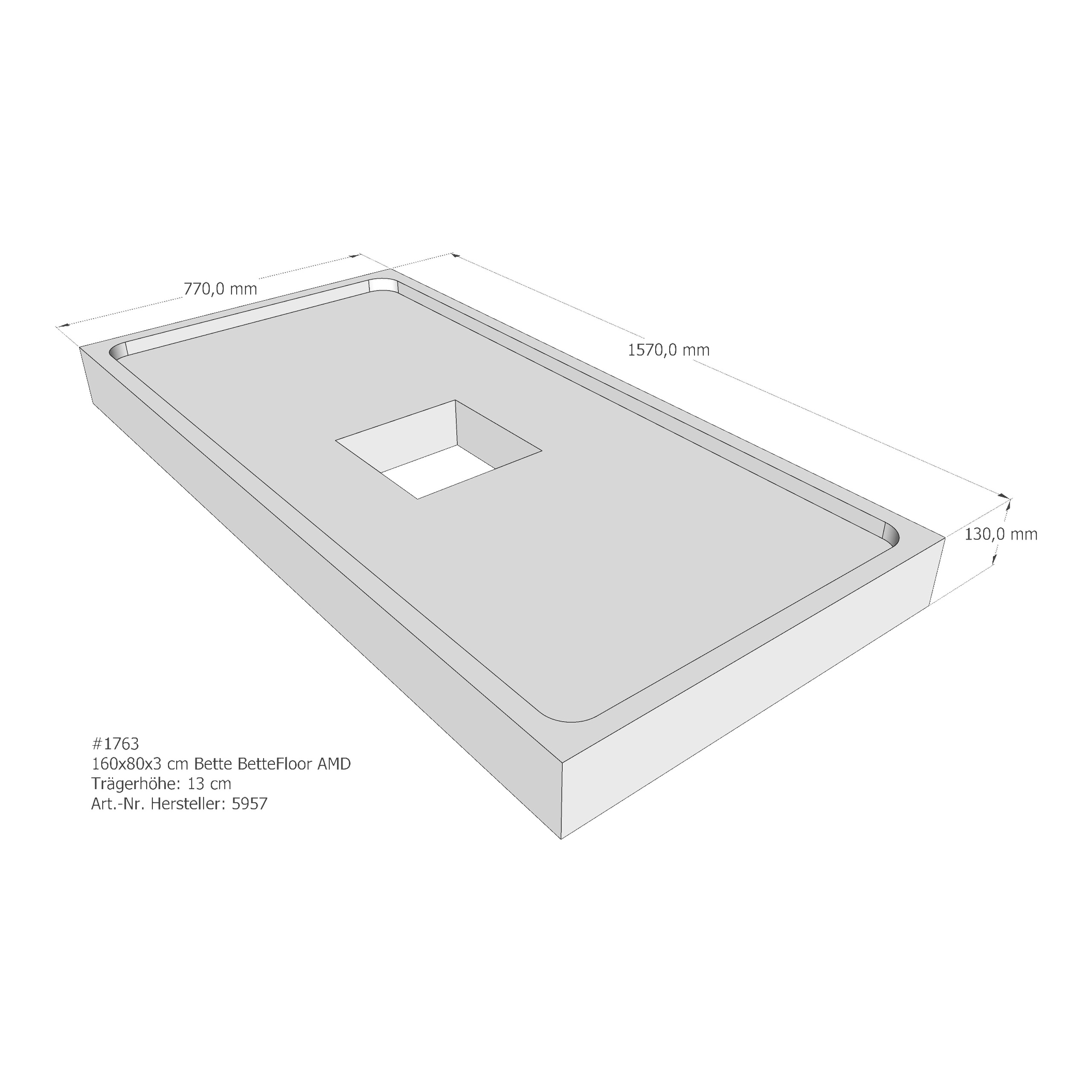Duschwannenträger für Bette Floor 160 × 80 × 3 cm Breite: 80 cm / Länge: 160 cm Duschwannenträger für Bette Floor 160 × 80 × 3 cm Breite: 80 cm / Länge: 160 cm