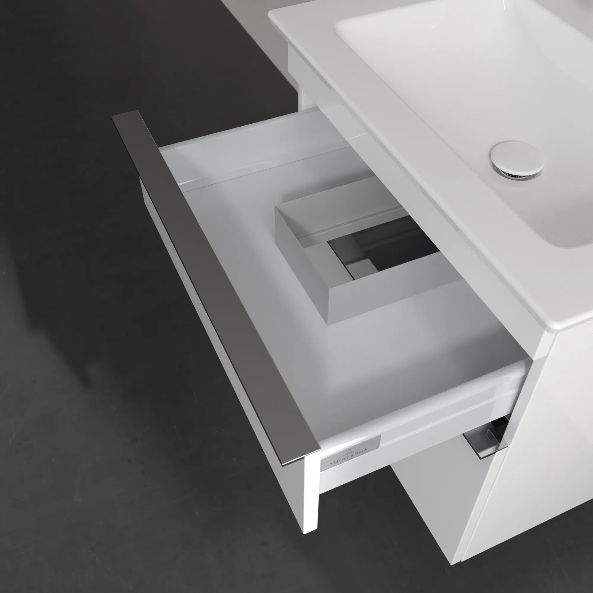 Villeroy & Boch Waschtischunterschrank „Venticello“ für Schrankwaschtisch 603 × 590 × 502 mm Glossy White, für Becken mittig
