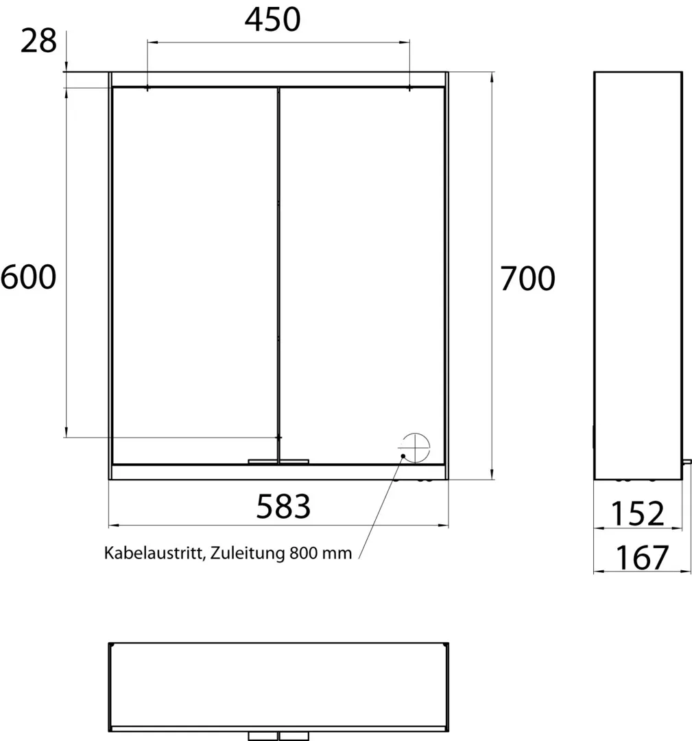 emco Spiegelschrank „prime 2“ Facelift 58,5 × 70 × 16,7 cm