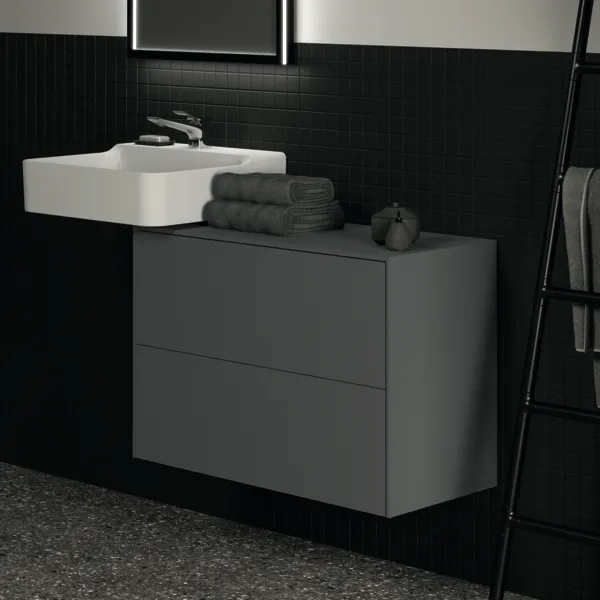 Ideal Standard Waschtischunterschrank „Conca“ 80,2 × 55 × 37,3 cm Anthrazit matt lackiert Ideal Standard Waschtischunterschrank „Conca“ 80,2 × 55 × 37,3 cm Anthrazit matt lackiert