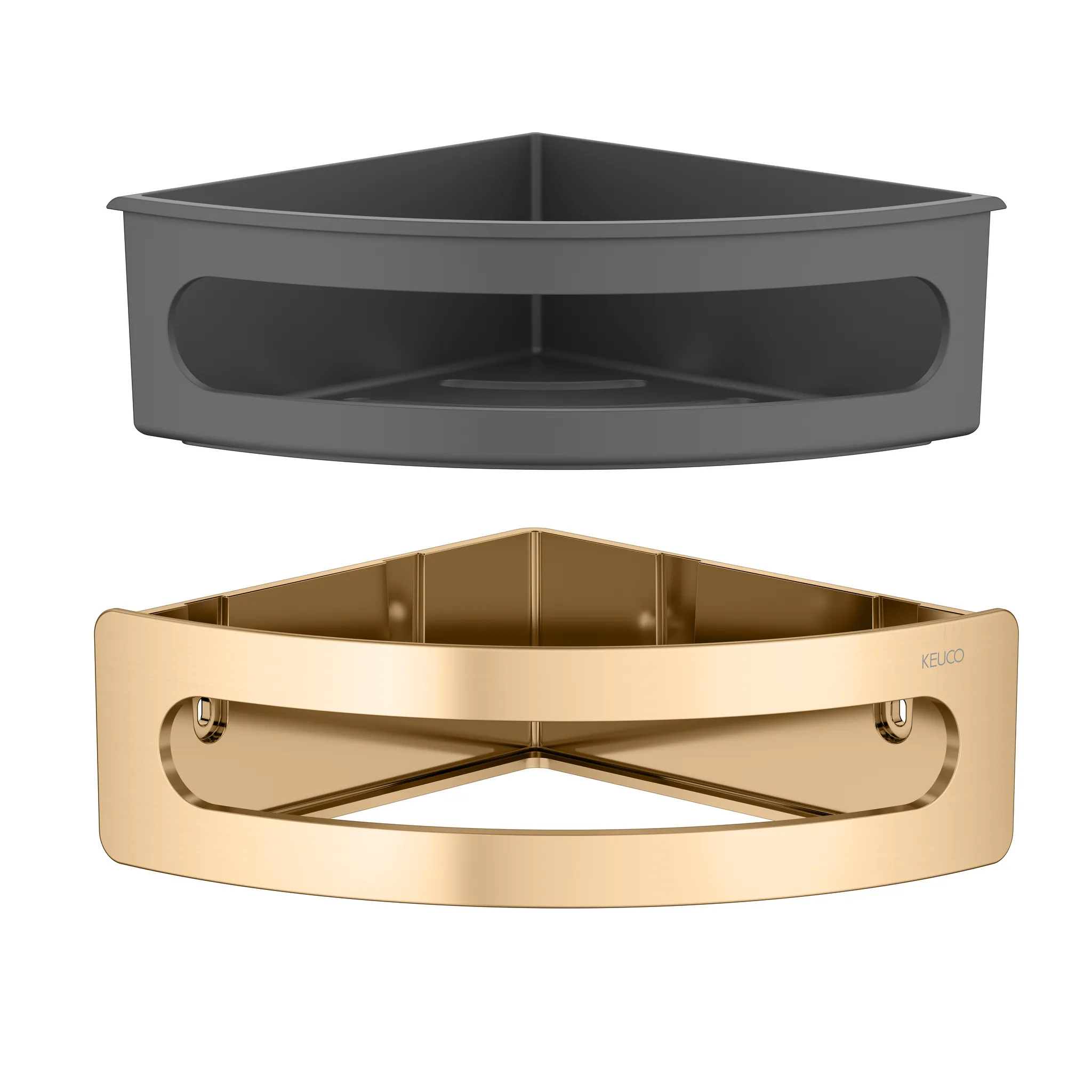 KEUCO ELEGANCE Eckduschkorb Messing gebürstet / anthrazit KEUCO ELEGANCE Eckduschkorb Messing gebürstet / anthrazit
