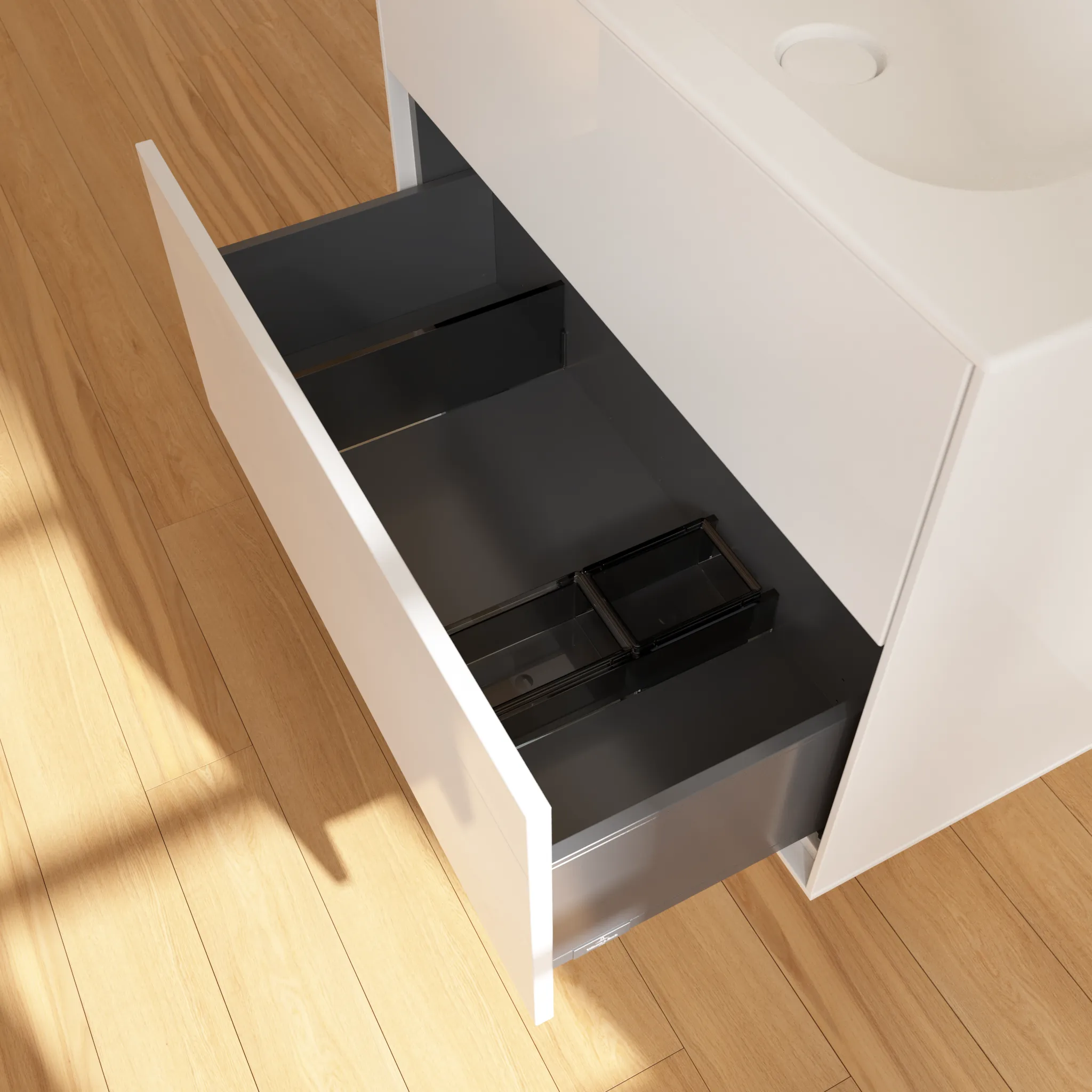 Villeroy & Boch Waschtischunterschrank „Finion“ für Schrankwaschtisch 796 × 591 × 498 mm Glossy White Lacquer, für Becken mittig Villeroy & Boch Waschtischunterschrank „Finion“ für Schrankwaschtisch 796 × 591 × 498 mm Glossy White Lacquer, für Becken mittig