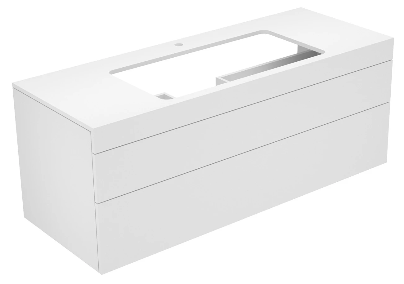 KEUCO Waschtischunterschrank „Edition 400“ Weiß (Lack, hochglanz), Weiß (Lack, hochglanz), mit Hahnlochbohrung, ohne Beleuchtung 1400 × 546 × 535 mm KEUCO Waschtischunterschrank „Edition 400“ Weiß (Lack, hochglanz), Weiß (Lack, hochglanz), mit Hahnlochbohrung, ohne Beleuchtung 1400 × 546 × 535 mm