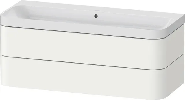 Duravit Waschtischunterschrank c-shaped Set wandhängend „Happy D.2 Plus“ 117,5 × 48 × 49 cm Weiß Seidenmatt Duravit Waschtischunterschrank c-shaped Set wandhängend „Happy D.2 Plus“ 117,5 × 48 × 49 cm Weiß Seidenmatt