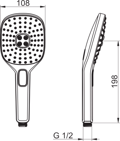 HA Handbrause HANSAACTIVEJET Style 8433 3-strahlig Chrom