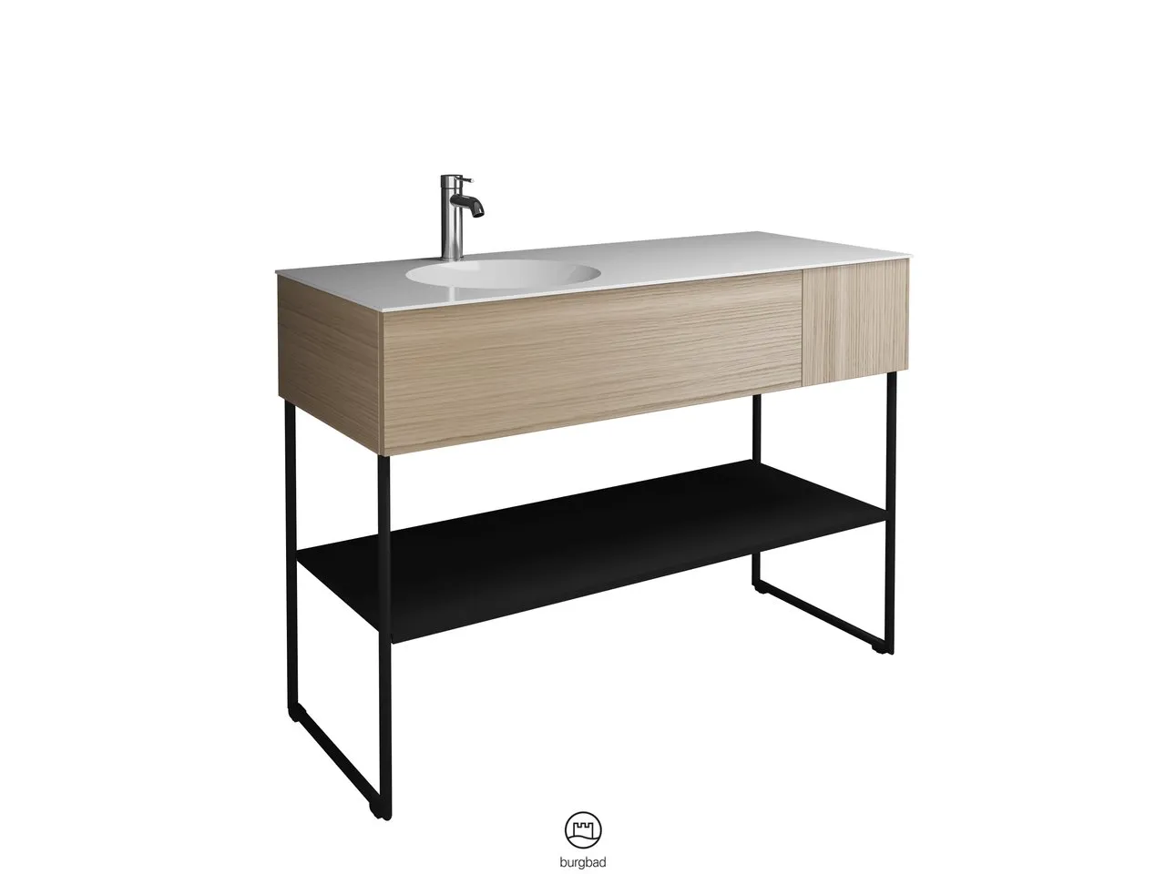 burgbad Coco HGL Waschtischset SFHQ120, Mineralguss, 505x1206x870 burgbad Coco HGL Waschtischset SFHQ120, Mineralguss, 505x1206x870