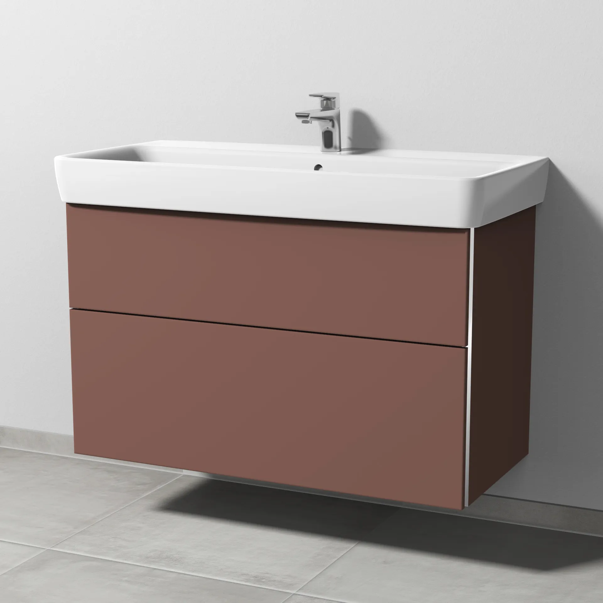 Sanipa Waschtischunterschrank „3way“ 940 × 588 × 447 mm in Wine-Red, Becken mittig Sanipa Waschtischunterschrank „3way“ 940 × 588 × 447 mm in Wine-Red, Becken mittig