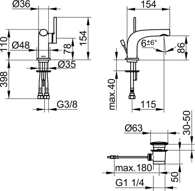 Edition 400 51504010000 Einhebel-Waschtischmischer 80 mit Zugstangen-Ablaufgarnitur verchromt Edition 400 51504010000 Einhebel-Waschtischmischer 80 mit Zugstangen-Ablaufgarnitur verchromt