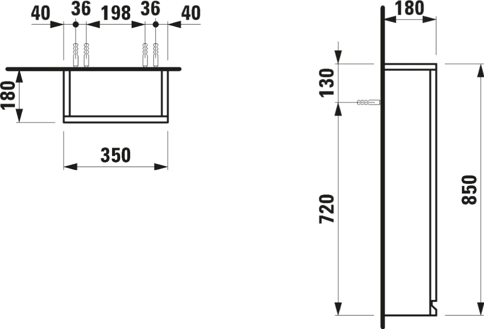 Laufen Hochschrank „PRO S“ 350 × 850 × 180 mm Eiche hell, Anschlag links Laufen Hochschrank „PRO S“ 350 × 850 × 180 mm Eiche hell, Anschlag links