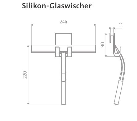 HSK Glaswischer 24,4 cm in schwarz, matt (5 Stück)