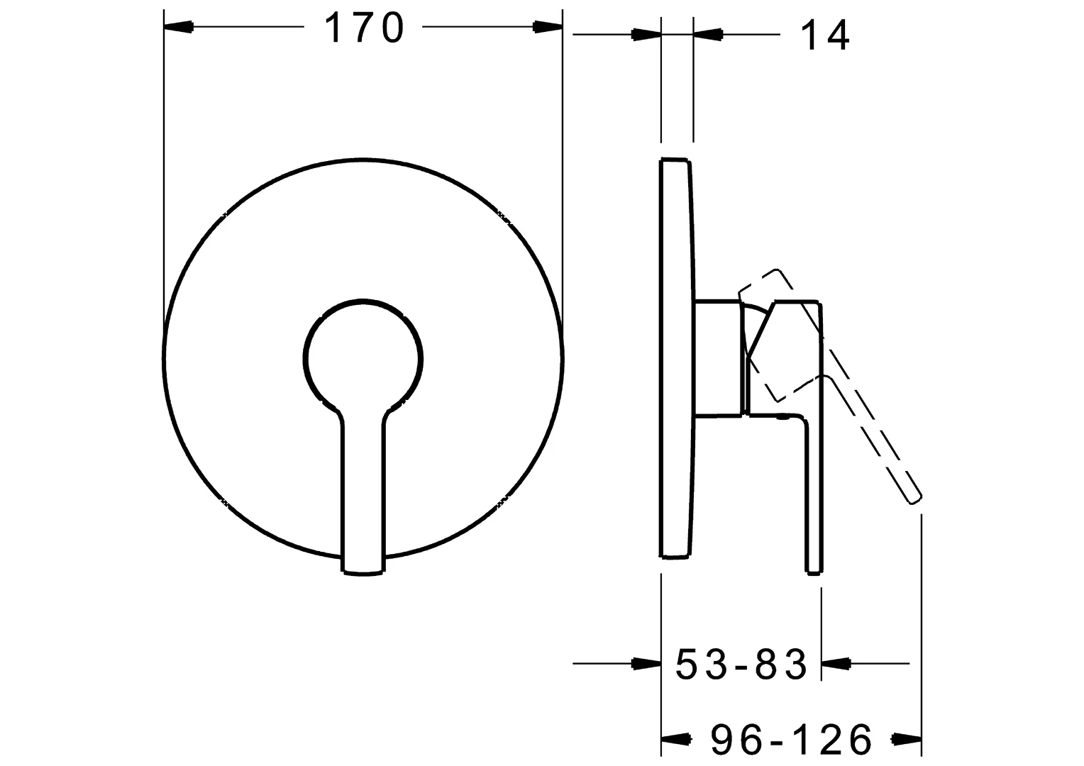 HansaRONDA Duscharmatur, Einhebelmischer Fertigmontageset für Brausebatterie HansaRONDA 8386 Rosette rund Chrom HansaRONDA Duscharmatur, Einhebelmischer Fertigmontageset für Brausebatterie HansaRONDA 8386 Rosette rund Chrom