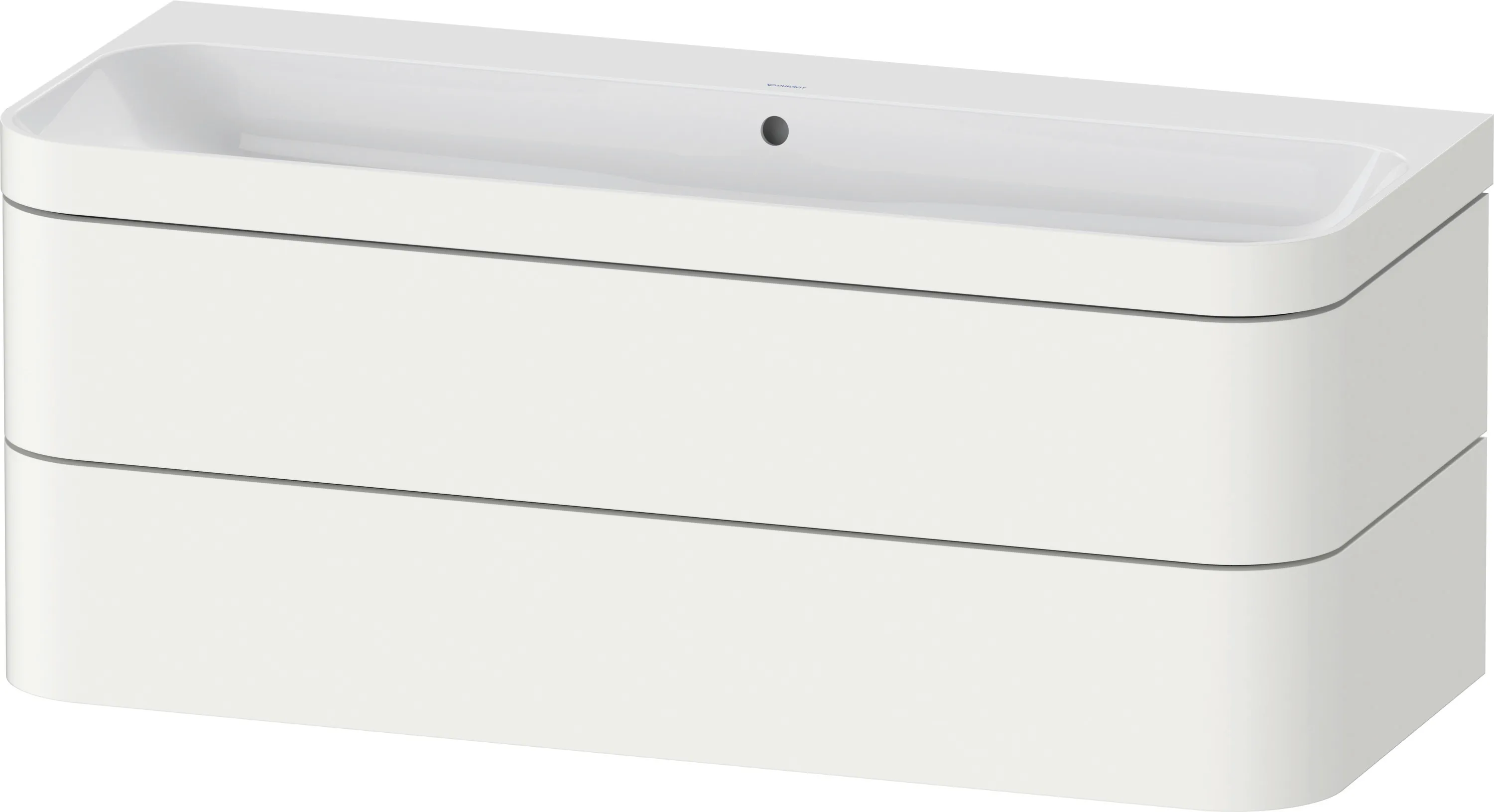Duravit Waschtischunterschrank c-shaped Set wandhängend „Happy D.2 Plus“ 117,5 × 48 × 49 cm Weiß Supermatt