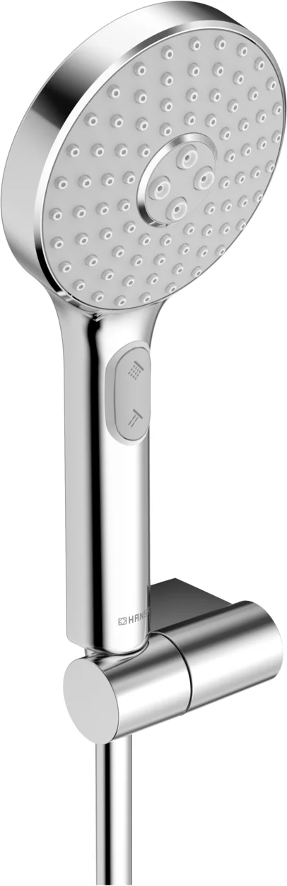 HansaACTIVEJET Handbrausegarnitur HansaACTIVEJET 8438 3-strahlig Chrom/Hellgrau