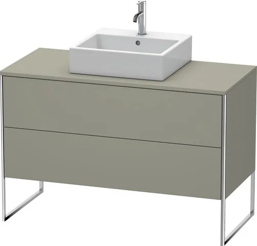 Duravit Waschtischunterschrank bodenstehend „XSquare“ 120 × 77,8 × 54,8 cm Steingrau Seidenmatt