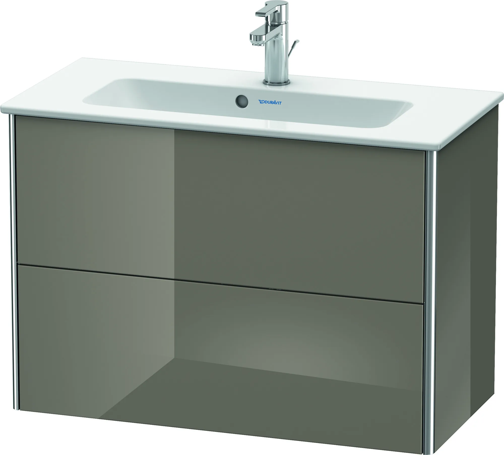 Duravit Waschtischunterschrank wandhängend „XSquare“ 81 × 56 × 38,8 cm Flannel Grey Hochglanz