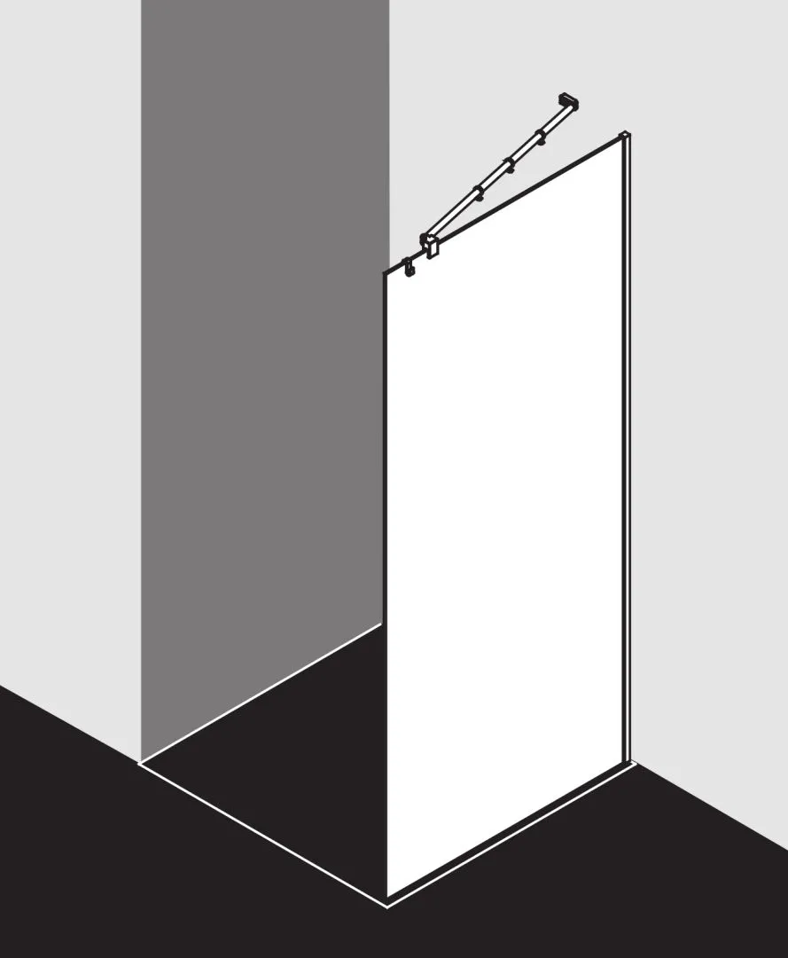 Kermi Duschdesign Walk-In-Duschkabine WALK-IN Wall „FILIA“ Glas Klar, Profile Silber Hochglanz, BV: 775 - 775 mm H: 2000 mm
