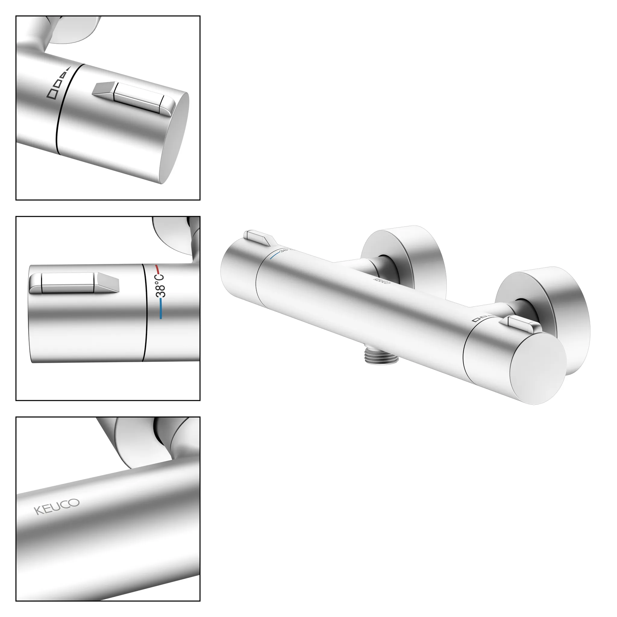 Plan blue 53926171001 Thermostat-Brausemischer Aufputz Aluminium-finish Plan blue 53926171001 Thermostat-Brausemischer Aufputz Aluminium-finish
