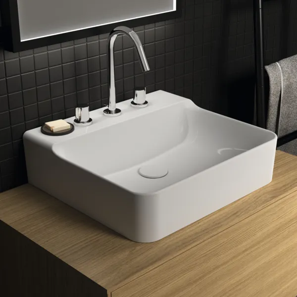 Ideal Standard Conca Waschtisch, 3 Hahnlöcher, weiß mit IdealPlus, 500x450x145 mm