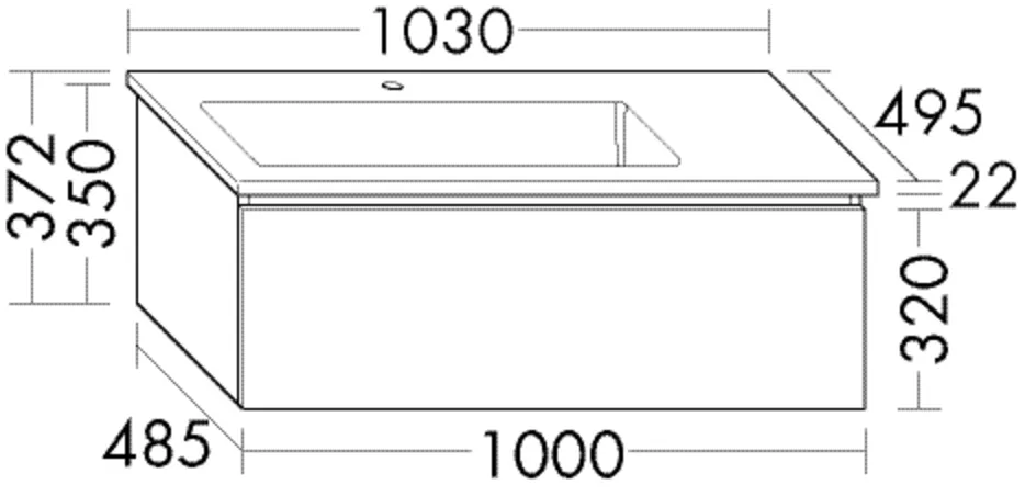 burgbad Badmöbelset „Lin20“ 107 × 41,2 cm in Rauchgrün Matt